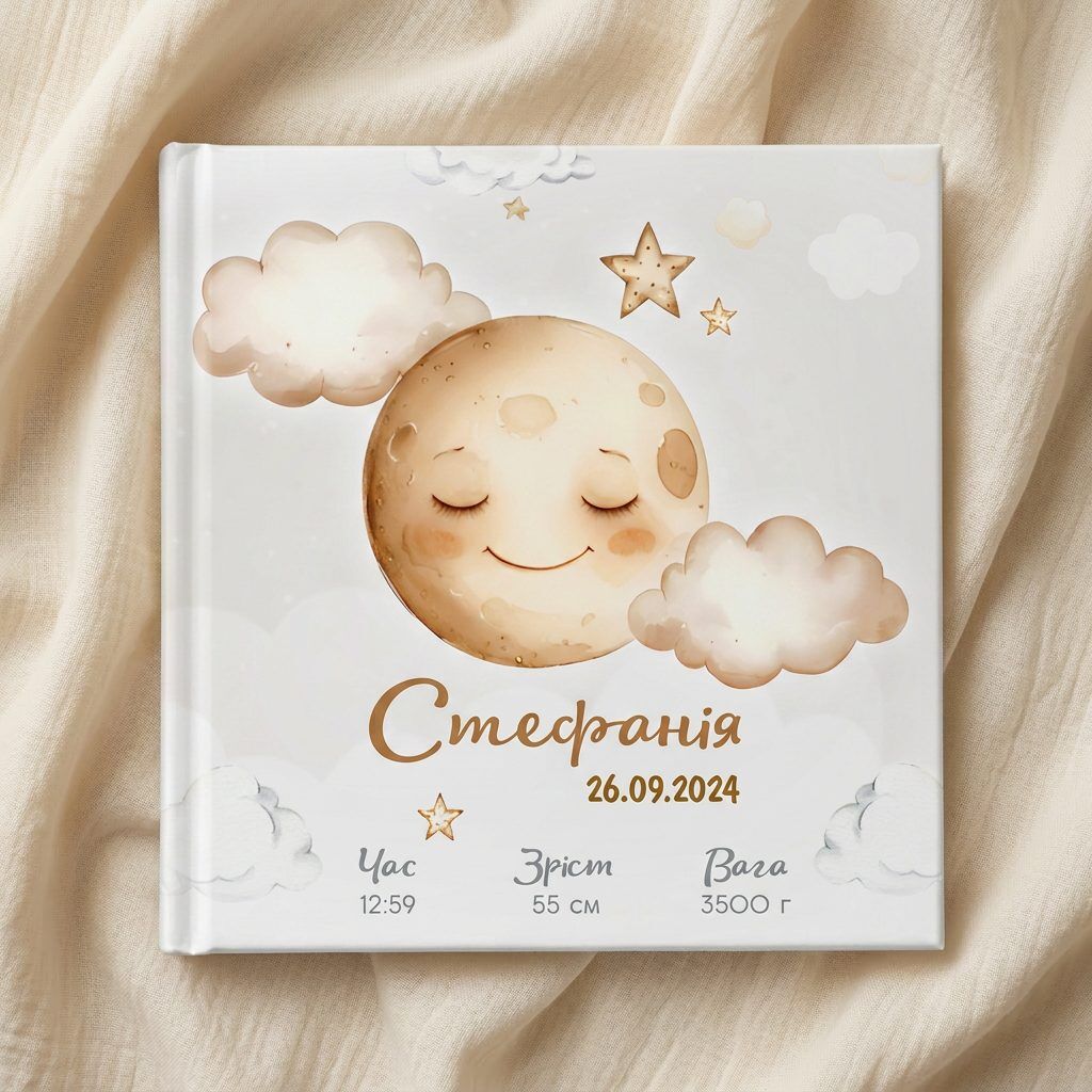 Іменний фотоальбом «Сонний місяць»