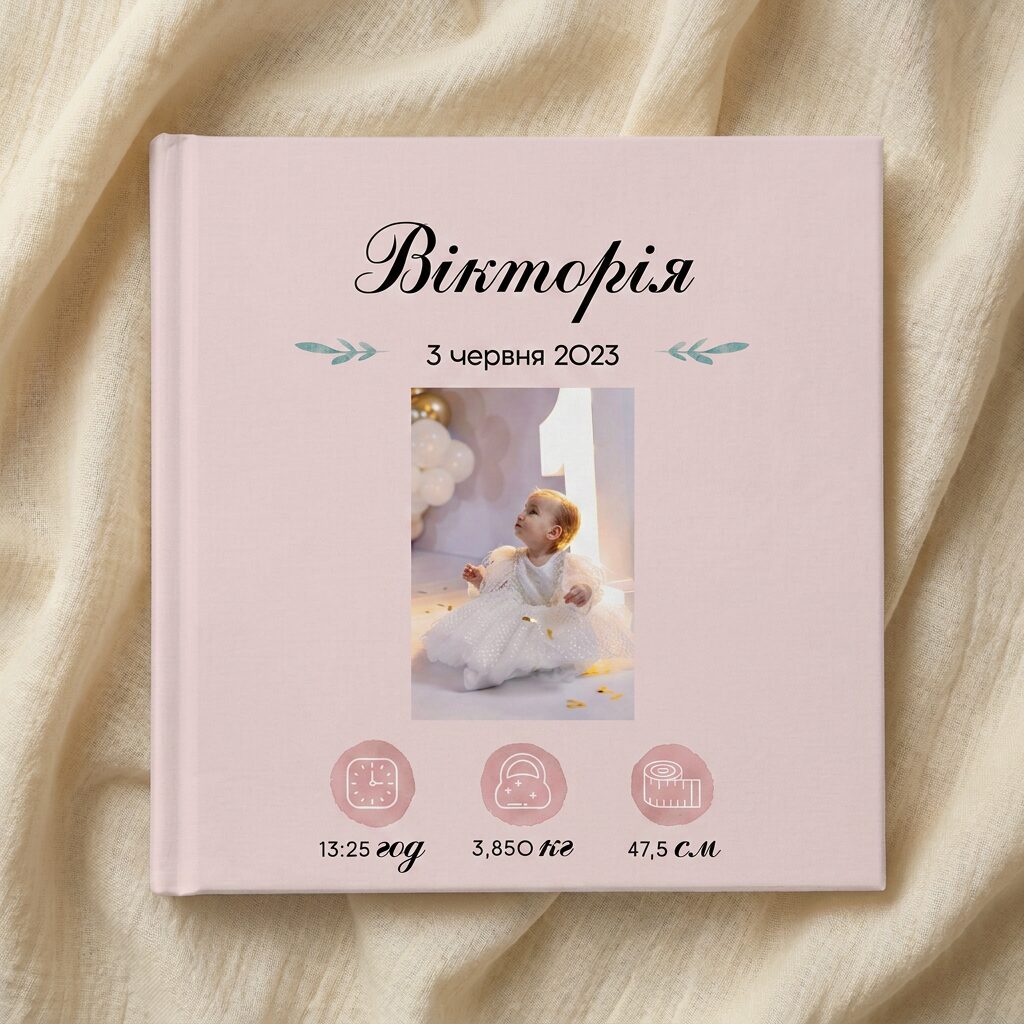 Іменний фотоальбом «Ніжна пудра»